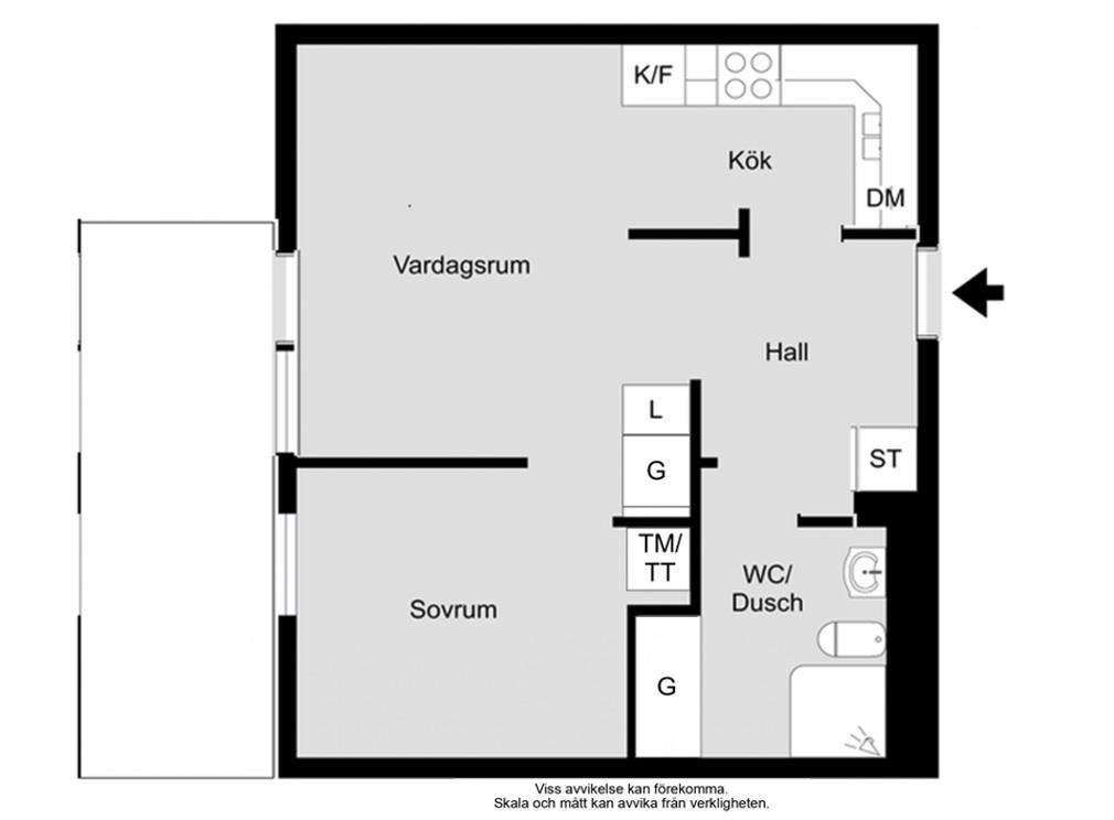 Pärla med stor balkong och mycket låg avgift